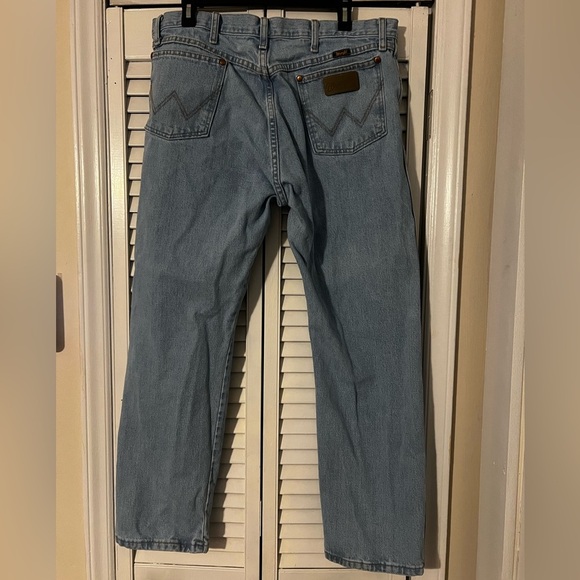 Wrangler Cowboy Cut Original Fit Jeans Men’s Bleach Washed Denim 1013MWZGH - Picture 4 of 9